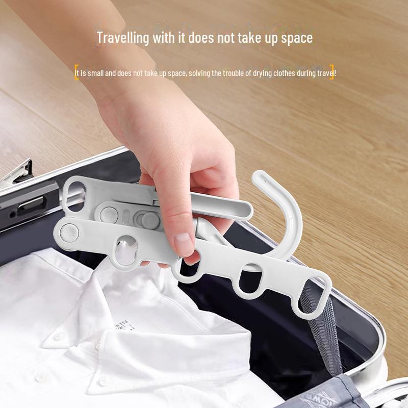 Portable Five-Hole Folding Clothes Rack for Travel, Hotel, Dormitory: All-Season Drying Solution