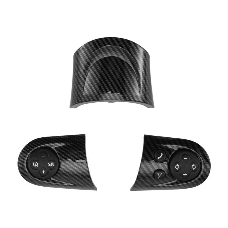 AUTO For MINI Cooper R55 R56 R57 R58 R59 R60 R61 Car Steering Wheel Switch Button Carbon Fiber Trim Cap Multifunction