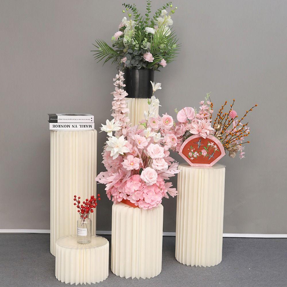 Multi-size Paper Folding Cylinder White Cake Stand Creative Dessert Table Stand  Wedding Decoration