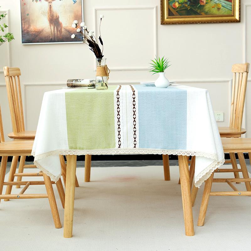 Modern Simple Tassel Waterproof Tablecloth Cotton And Linen Fabric Dustproof Dining Table Cloth Home Kitchen Western Table Decoration