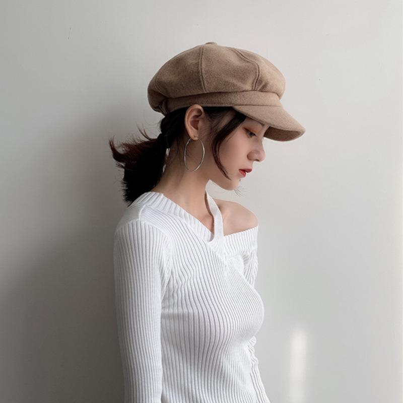 Czapka z daszkiem dziecięca jesienno-zimowa rekreacyjna niszowa osobowość retro modna brytyjska wszechstronna beret ośmiokątna czapka