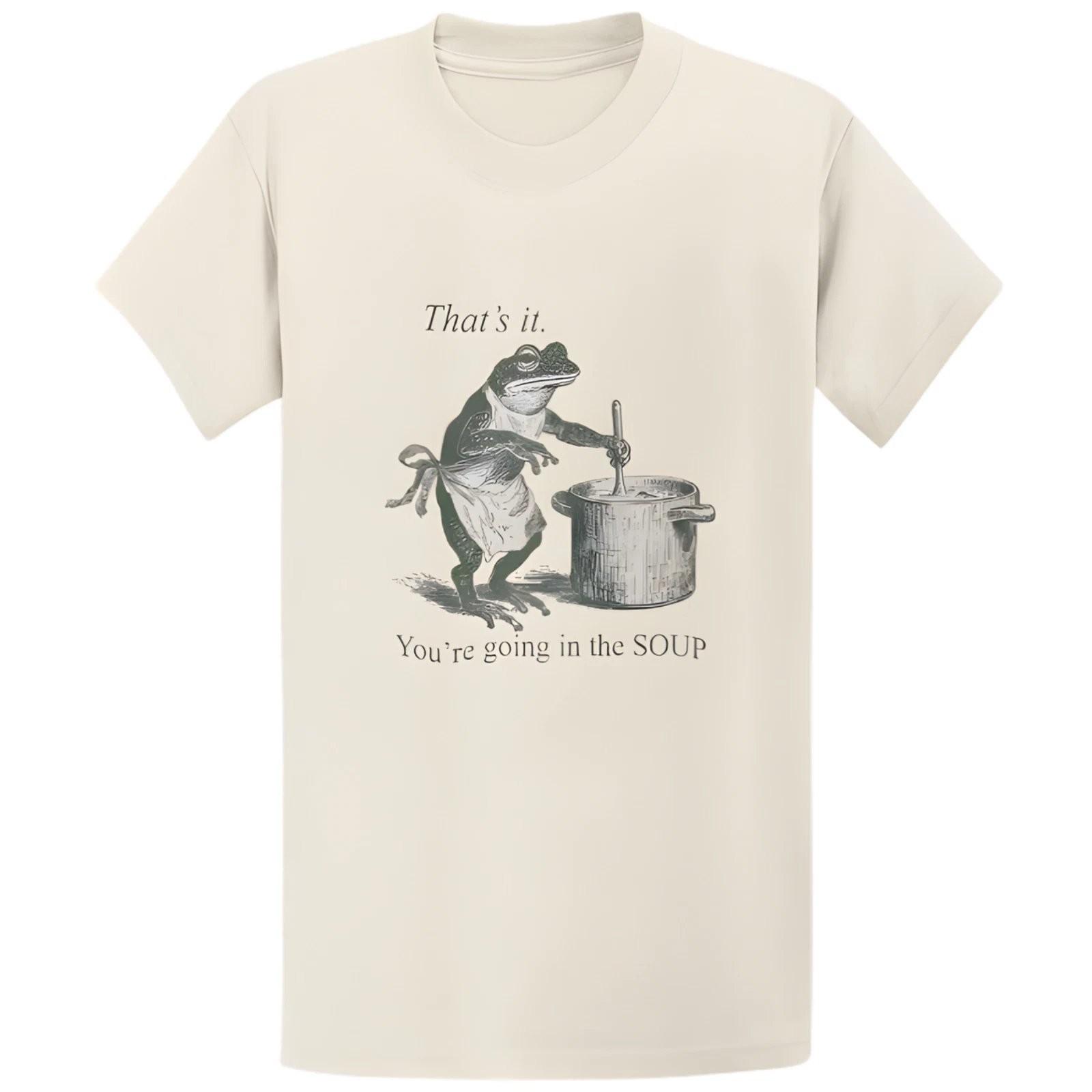 Gildan 5000 Soup Frog T-Shirt Funny Meme Graphic Tee M