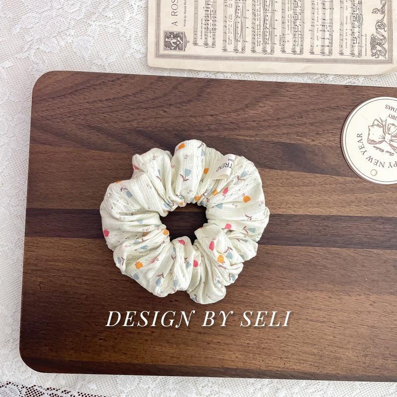 Scrunchie Multi Styles Floral Plaid Soft Fabric Minimalist Versatile Women Hair Tie Hair Accessories