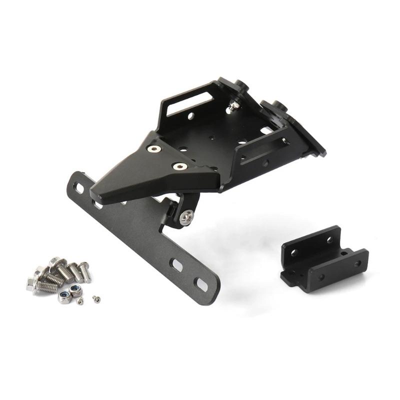 Black Rear Mudguard Bracket for 675SR-R and 675SRR Motorcycles, Short-Tail Rear License Plate Support with Plate Illumination Function