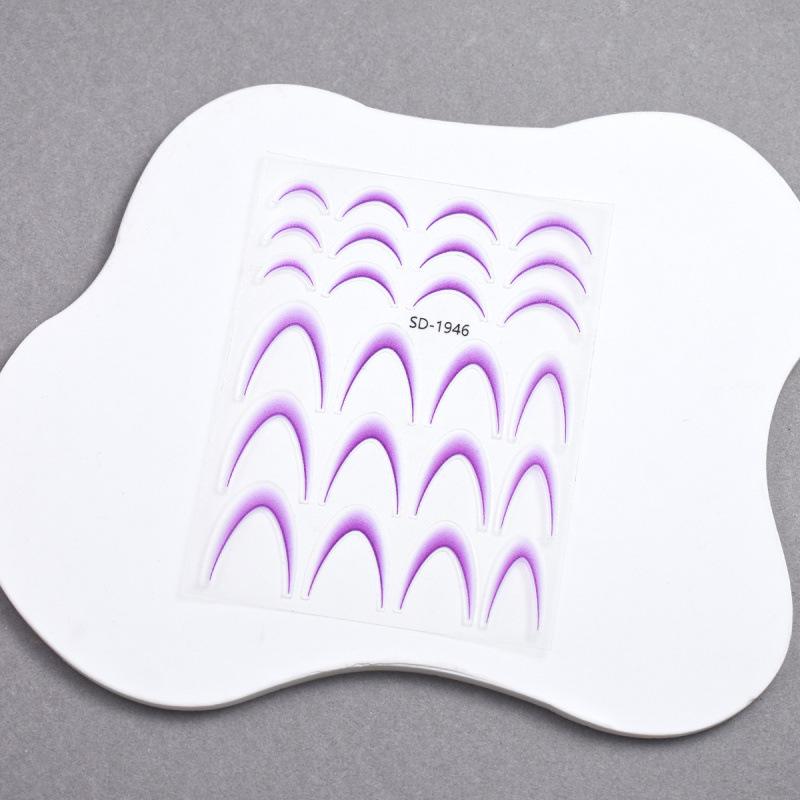 Gradient French Nail Art Stickers - Crescent Smile & Arc Decals