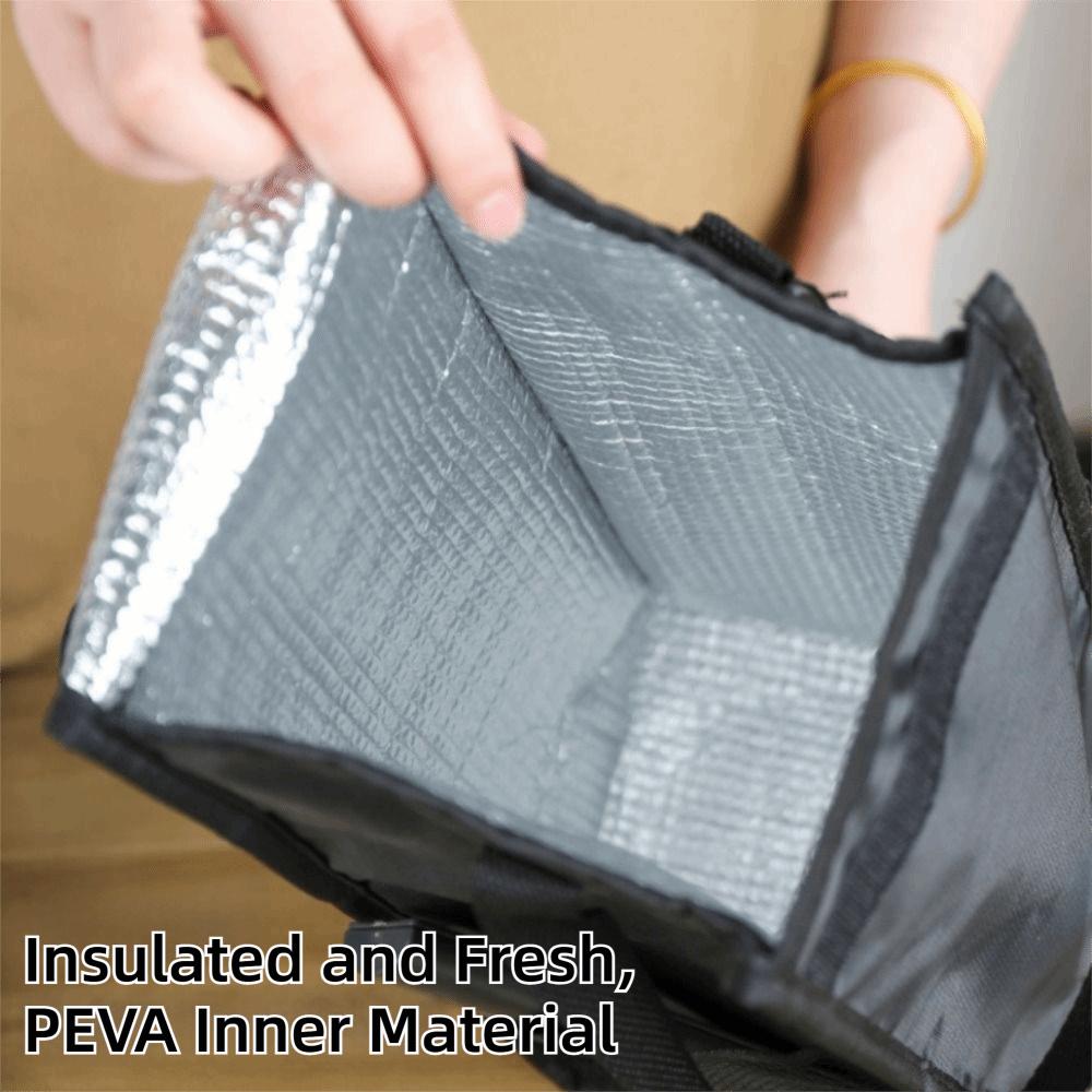 New Large Capacity Vacuum Thermal Bag Black Aluminum Film Insulated Lunch Bag Thickened Insulated Bag