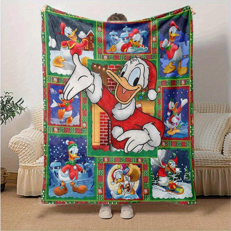 1pc Christmas Donald Duck Quilt Coverlet Throw Blanket for Home Office Outdoor Gift Decoration