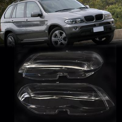 2PCS Front Headlight Glass Clear Cover For BMW X5 E53 2004-2006