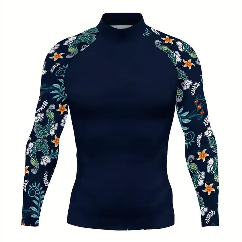 Mens Long Sleeve Rash Guard Swim