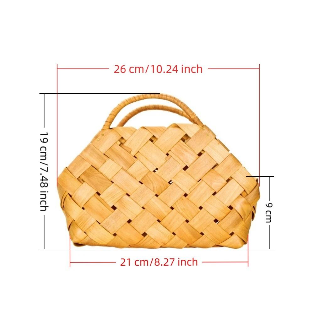 

Rustic Hand-Woven Basket Sundries Organizer with Handle Bride Flower Basket DIY Accessory Flower Arrangement Picnic Basket