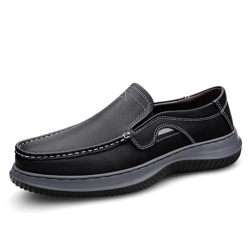 Men s Large Size Plus Velvet Leather Formal Shoes - Thick Sole, All-Season Style 40 чёрный