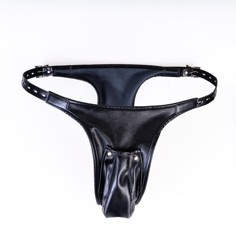 Multi-Functional Leather Chastity Panties with No Vibration Silicone Dildo Anal Accessories for Couple Sensual Play Sex Toys