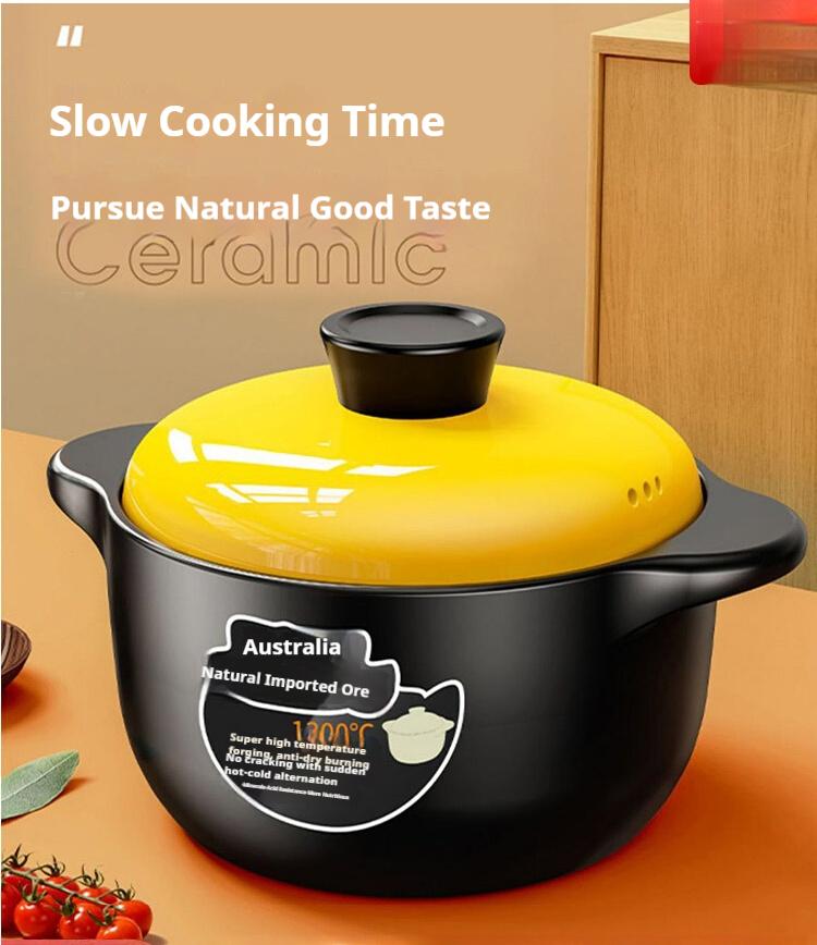 Gianxi Clay Pot Stew Pot Ceramic Gas Pot Soup Stew Pot Resistant To High Temperature Dry Burning Without Cracking Soup Pot