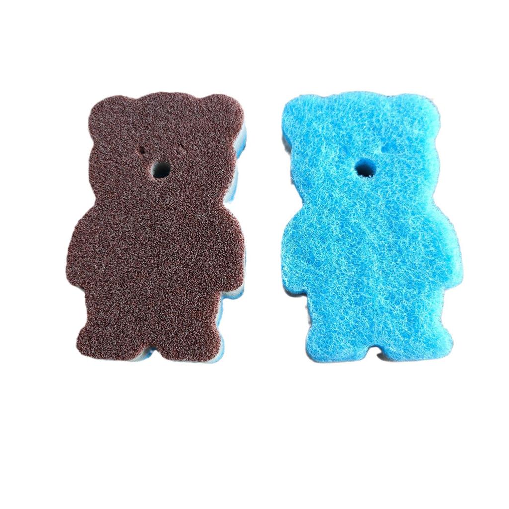 Emery sponge composite scouring cloth, double-sided double-effect cleaning and decontamination kitchen cleaning sponge block