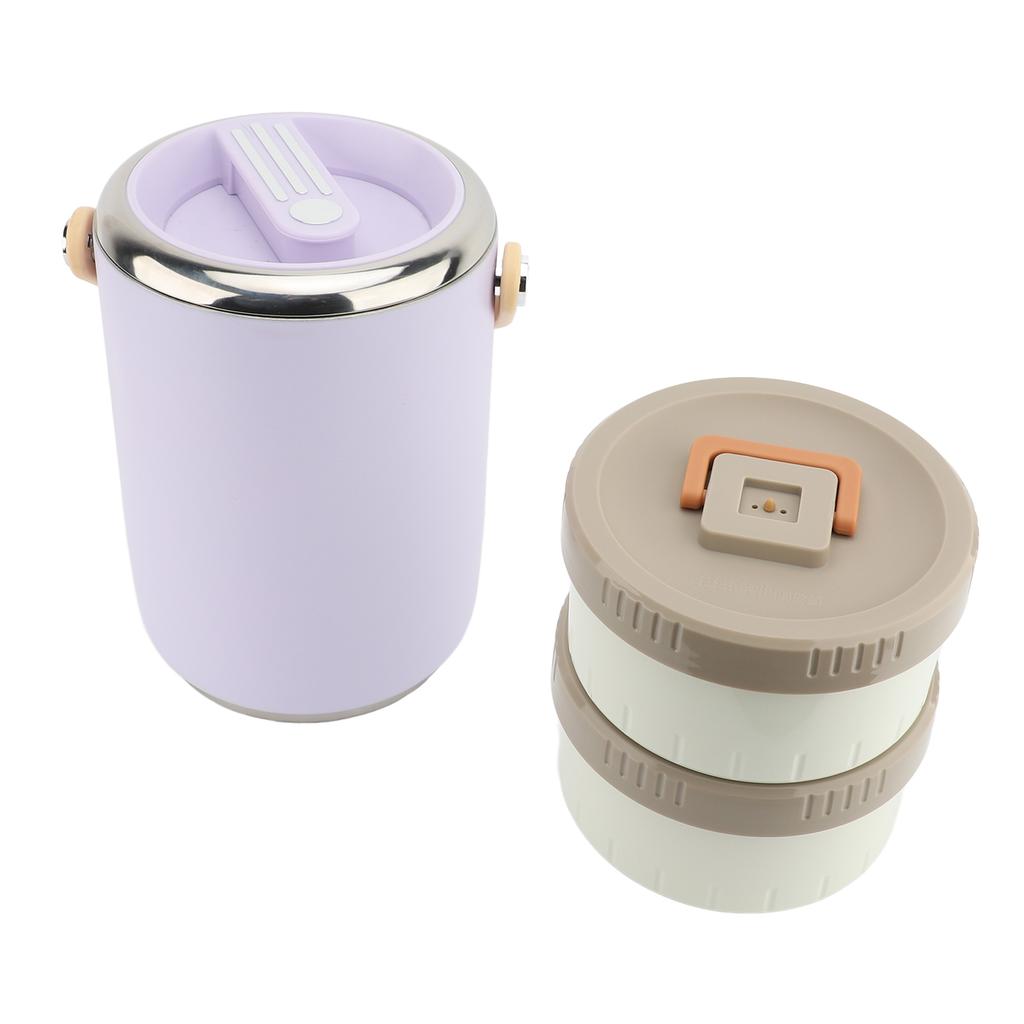 Recipient alimentar izolat în vid 2L Oțel inoxidabil 304 Stivuibil Portabil Cutie de prânz izolată Fierbinte