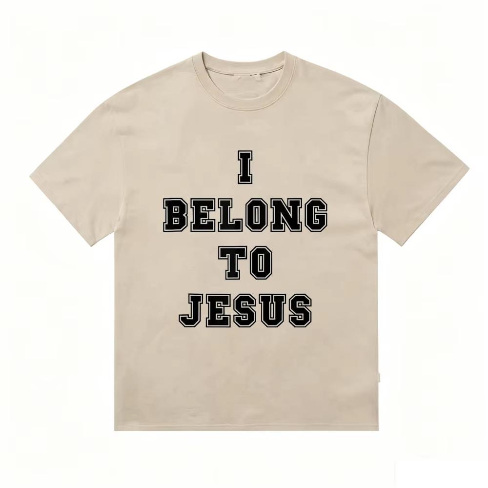 2026 Summer Hot Sale I Belong To Jesus Cotton T-Shirt Unisex Unisex Y2k Gothic Fashion Casual Breathable Short Sleeve Casual Tees