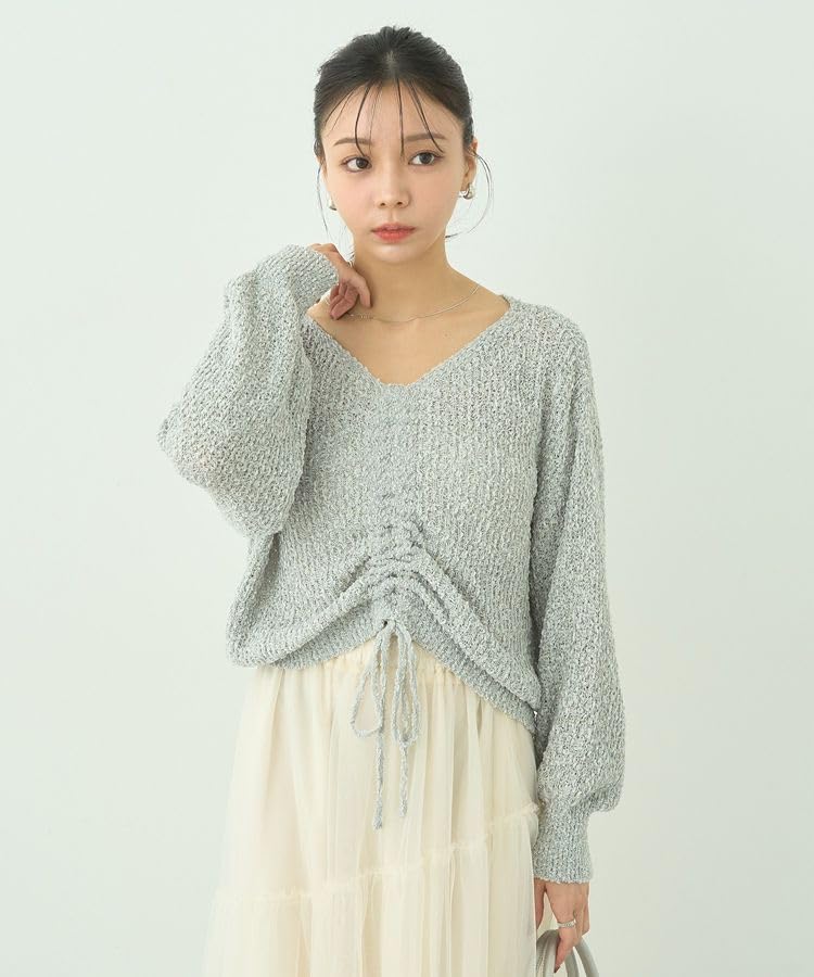 Music Drawstring Knit Pullover Heather Gray [Earth & Ecology] Women's Sweater,