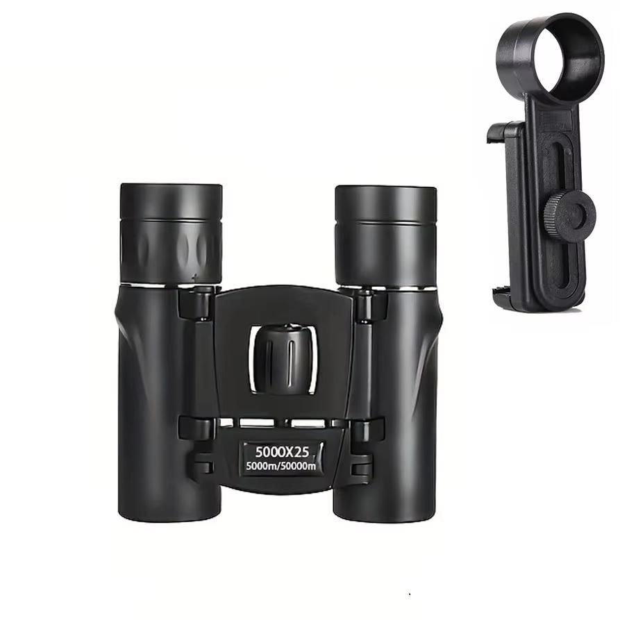 5000x25 HD Zoom BAK4 Telescope Portable Powerful Folding Low Light Binoculars Long Range for Hunting Camping Hiking Outdoor
