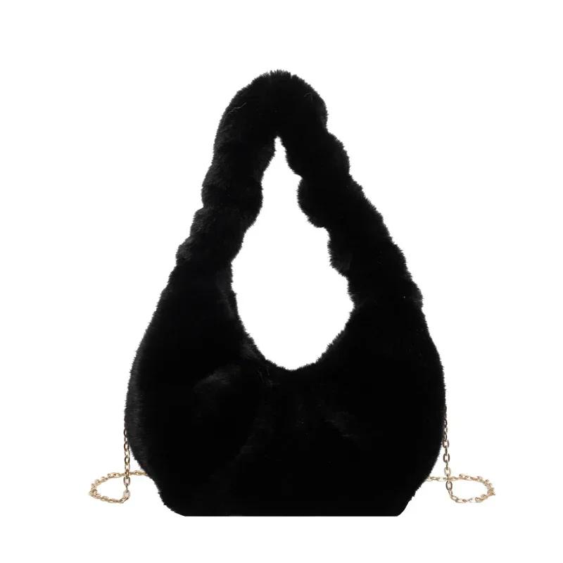 Fashion Soft Chain Buckle Solid Color Crossbody Bag Universal Basic Style Commuter Women's Shoulder Bag