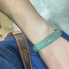 Guizhou Light Green Jadeite Bangle: Jade Stone Bracelet with Floating Flower Design & Certificate for Women