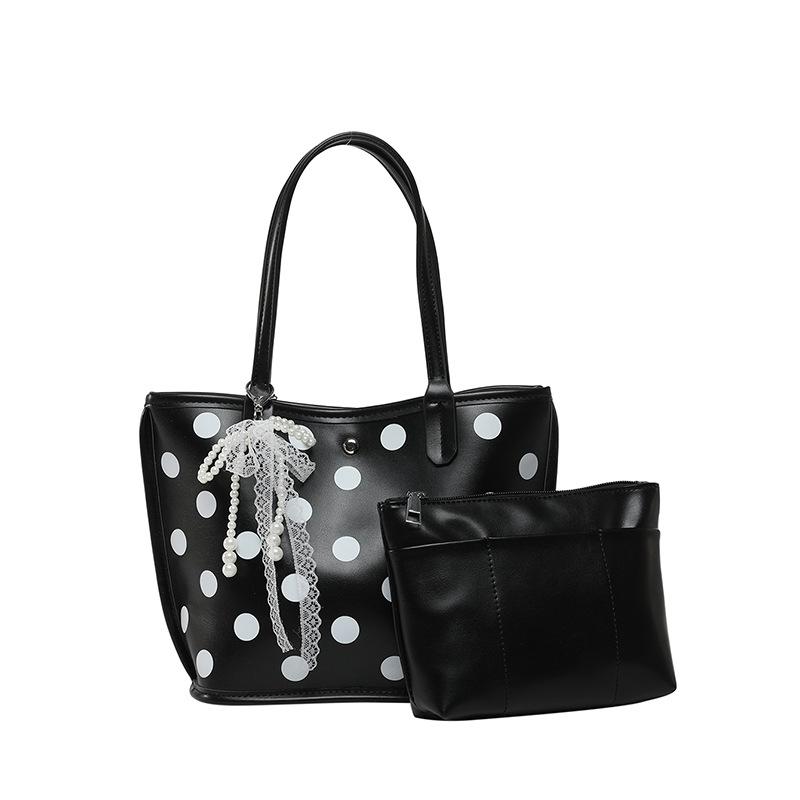 Polka Dot Sweet Bow Cute Portable Large-capacity Commuter Bag Fresh and Sweet Women's Shoulder Bag
