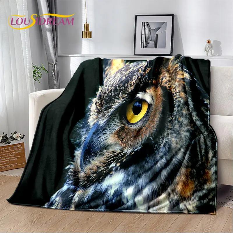 Roztomilá sova 3D kreslená měkká plyšová deka, flanelová deka přehoz do obývacího pokoje ložnice postele pohovky piknikový potah Deka pro děti