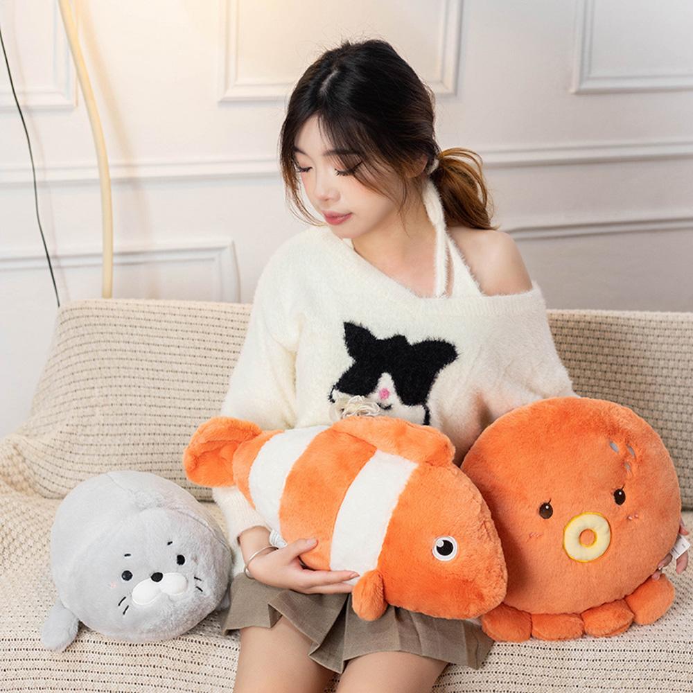Niedliche Clownfisch-Oktopus-Seehund-Aquarium-Plüschtiere, Meeres-Ozean-Blobfisch-Meereskreaturen-Stoffpuppen, Jungen-Mädchen-Kawaii-Geburtstagsgeschenke