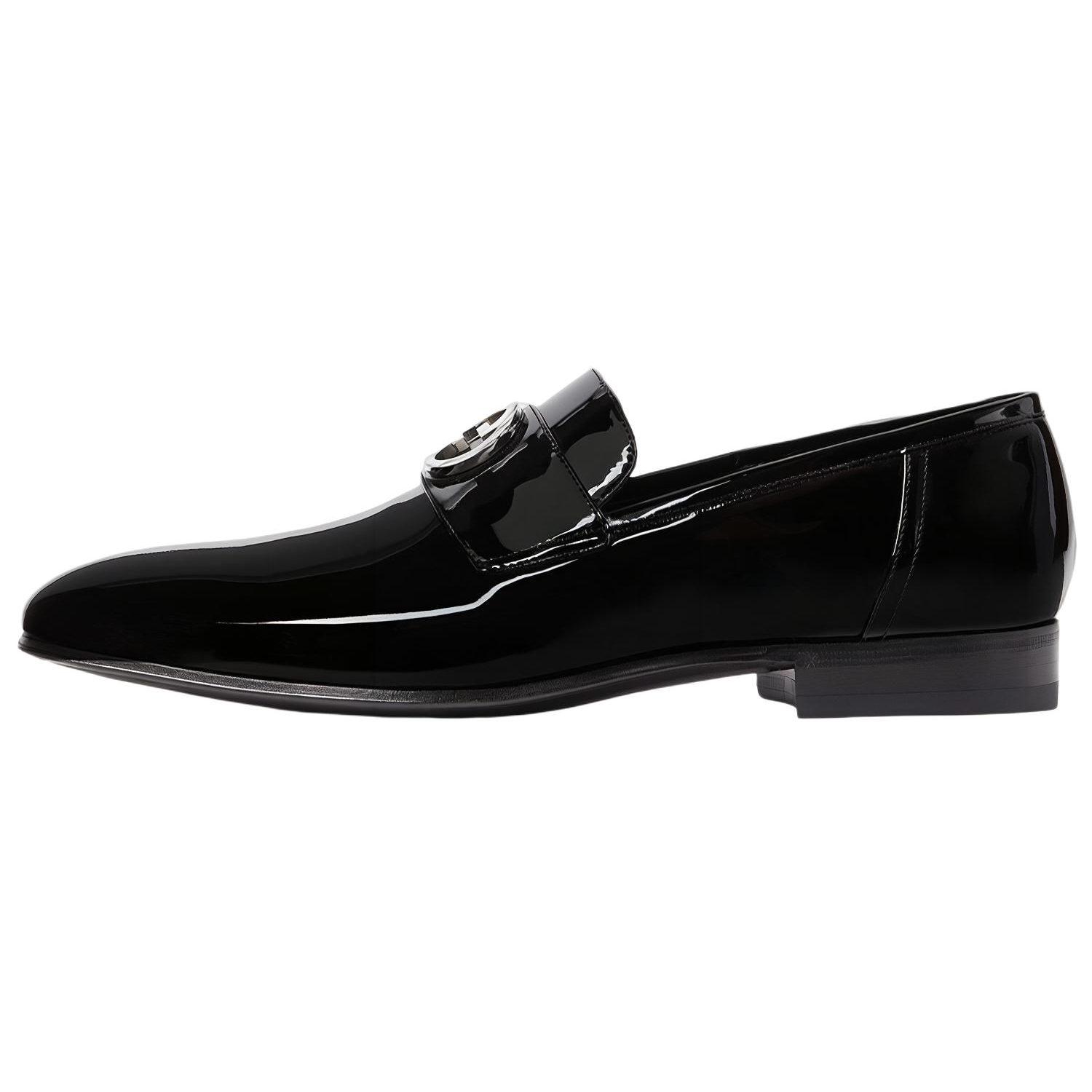 GUCCI Interlocking Patent Leather Casual Shoes
