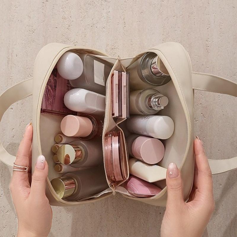 Women's Large Capacity Travel Cosmetic Bag Portable Makeup Organizer Pockets Multifunctional Toiletry Storage Bag Waterproof Makeup Bag Wash Tote Bag