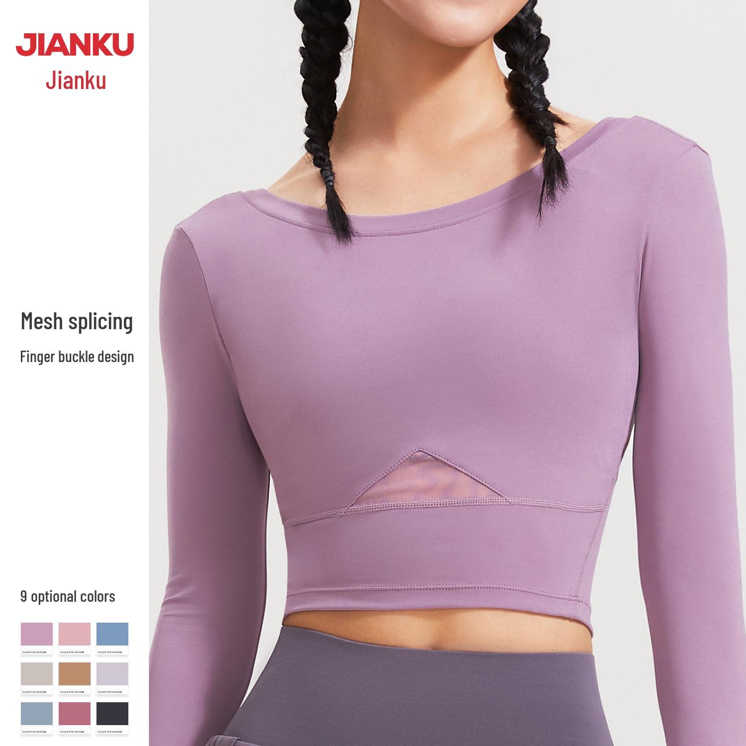 

Women s Long Sleeve Quick-Dry Yoga Crop Top – Slim Fit Sports Tee for Running & Training M