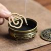 Dragon & Phoenix Auspicious Cloud Alloy Incense Burner: Three-Legged Indoor Aromatherapy & Coil Incense Holder