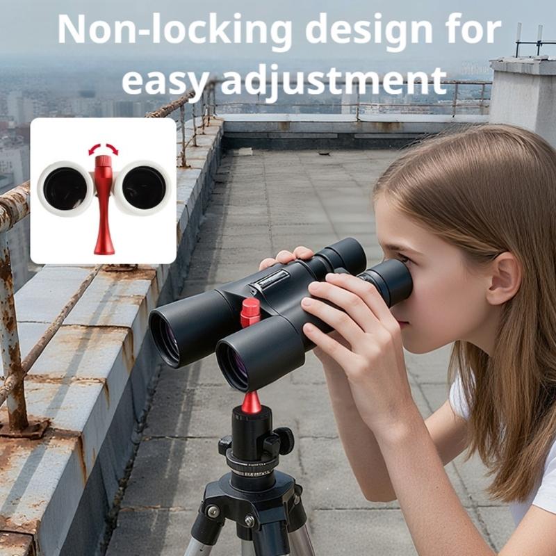 Metal Stand-Mounting Assembly for Field Glasses with a Knurled Top Knob and Screw Connection for Outdoor Observation and Stadium Viewing