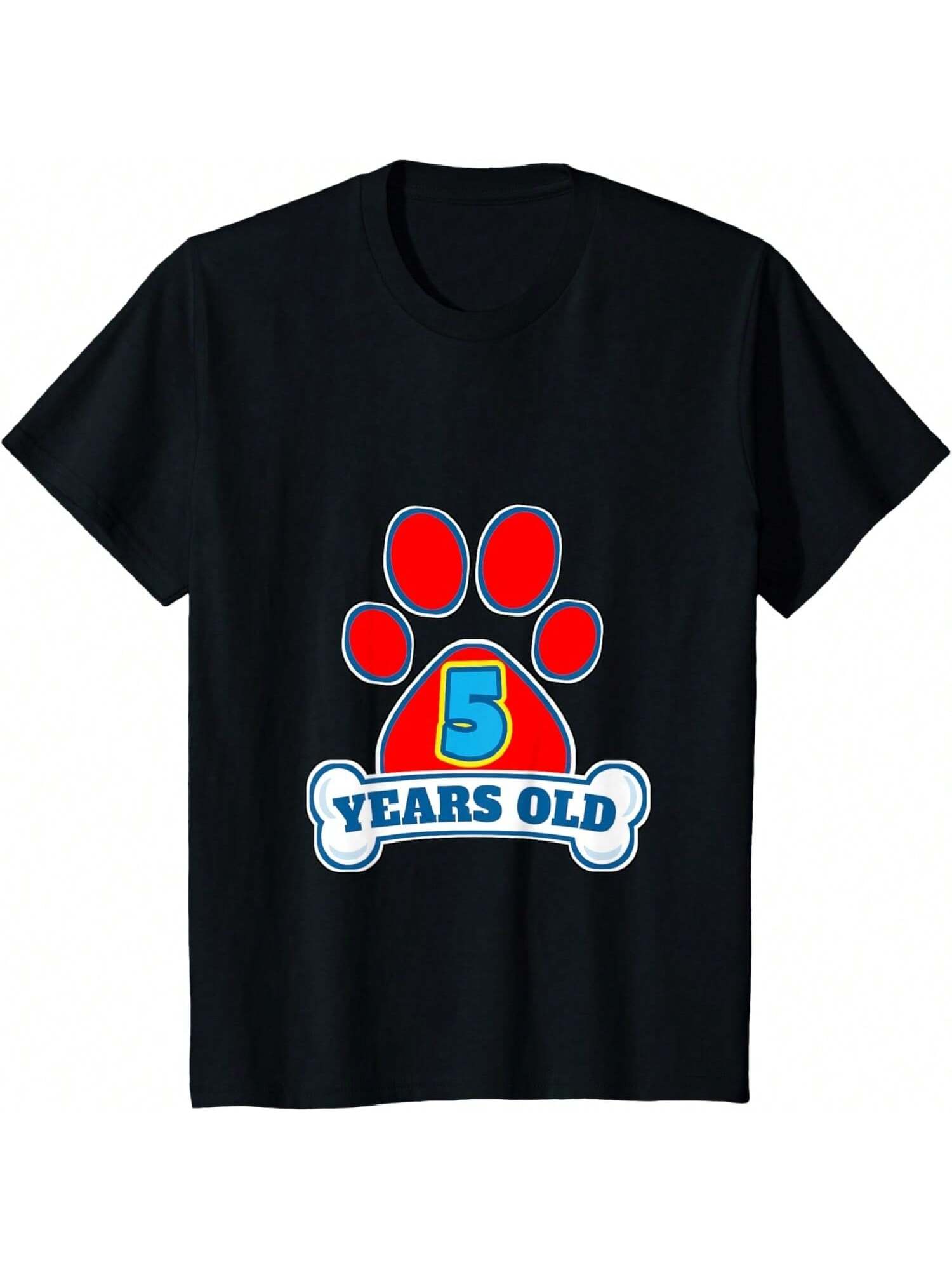 5 Year Old 5th Birthday Paw Themed Party Gift Boys Girls T-Shirt S разноцветный