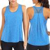 Chaleco Deportivo de Color Sólido para Mujer, Cuello Redondo, Sin Mangas, Secado Rápido, Espalda Cruzada, Blusa Holgada
