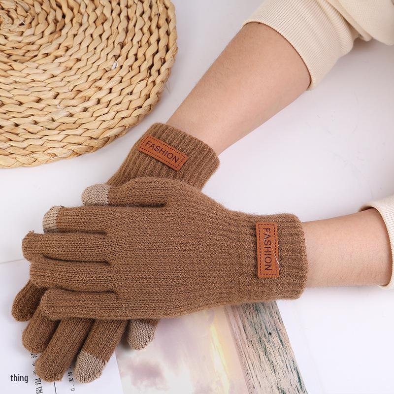 Maillard Women's Korean Style Knitted Winter Touchscreen Gloves - Warm, Thick, Candy Color, Plus Velvet