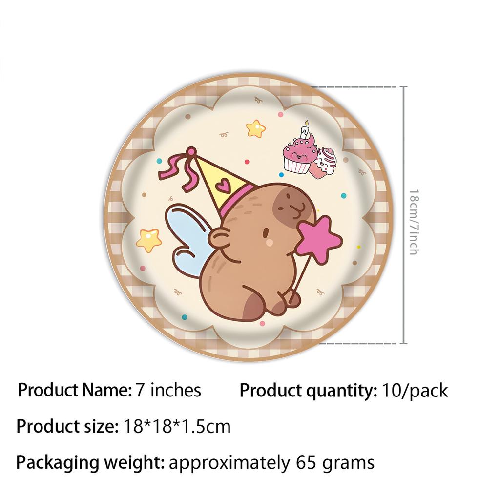 Capibara Birthday Decoration Capybara Birthday for Bara Party Disposable Tableware Plate Balloon Baby Shower Capibara Cumpleaños