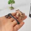 Miniature Outdoor Campfire Set with Iron Pot Firewood Bundle and Tree for 1/12 Scale Model Scene Display Accessories