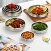 Flat 201/304 Stainless Steel Dish Plate Cooking Noodles Bowl Thickened Dinner Plate Seasoning For Kitchen Restaurant Tableware