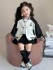 Girls' Cat-Themed Baseball Jacket - 2025 Spring/Autumn Casual Children's Top