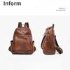 Travel Backpack for Women Large Capacity Retro Women's Soft Leather Backpack