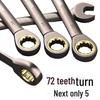 72-Tooth Dual-Head Ratchet Open/Box-End Combo Wrench Set for Auto Repair