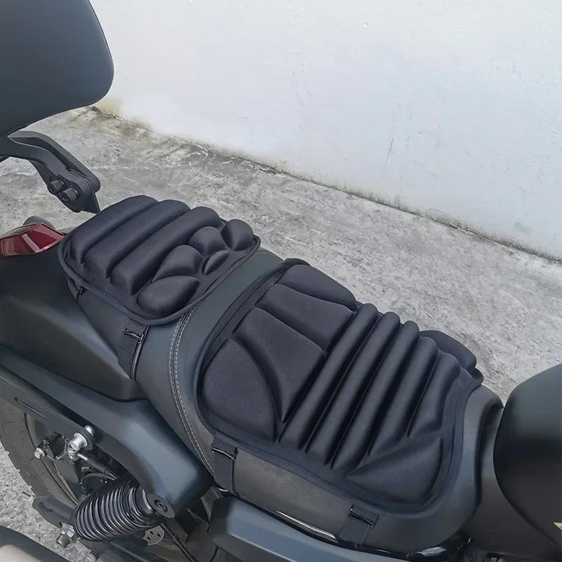 3D Motorcycle Seat Cushion Pad Comfortable Cushion Seat Pad Breathable Universal Shock-absorbing Seat Cover for Mountain Terrain