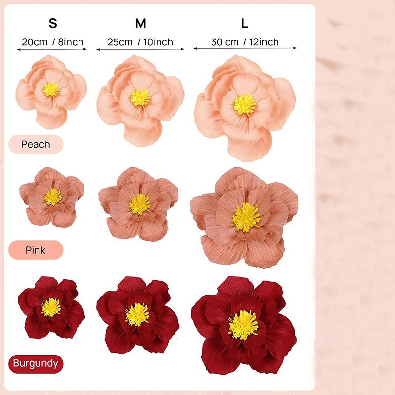 2Pcs 20/25/30cm Artificial Paper Flowers Artificial Wall Decors To Use Room Decors Party Decorations for Living Room Birthday