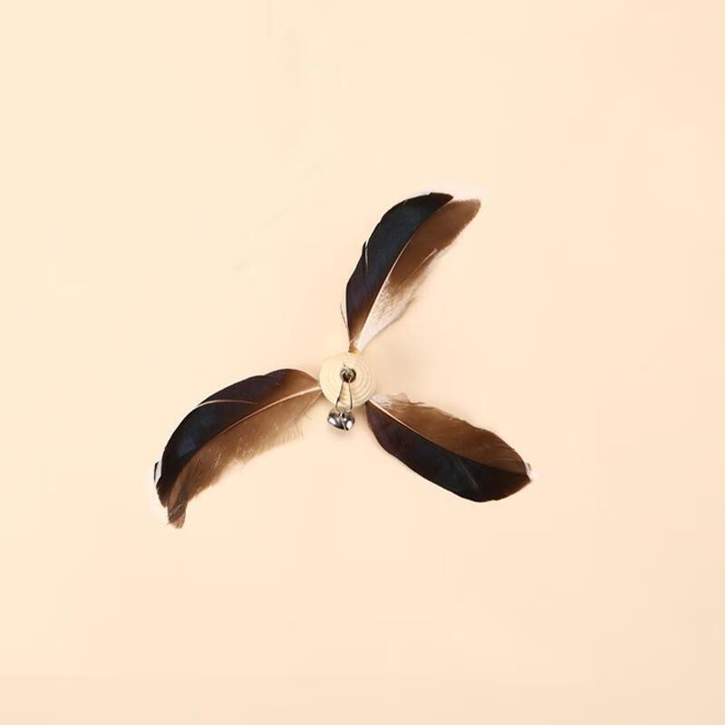 

Wooden Handle Cat Teaser Toy with Feather Bell