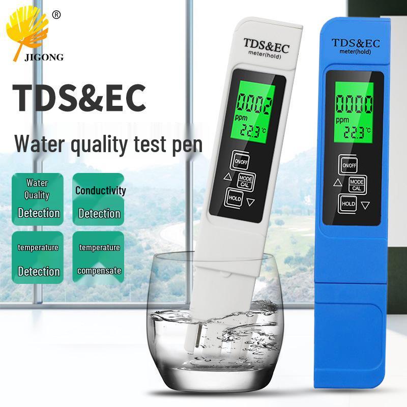 TDS Water Quality Test Pen: 3-in-1 EC Meter & Temperature Tester