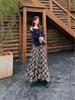 2026 Spring Fashion Women's Long Sleeve T-shirt & High Waist Plaid Skirt Set