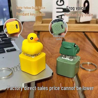 Viral Toy Duck & Frog Sound Button: Glowing Pendant Keychain for Stress Relief
