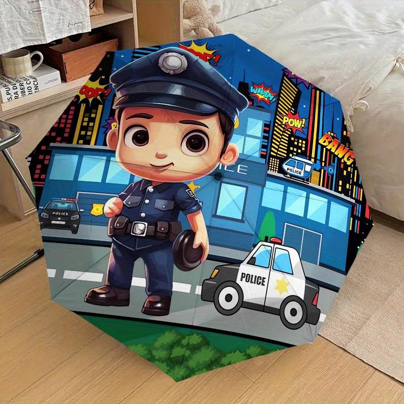 1pc Police Officer Themed High-quality Umbrella,Automatic Opening and Closing Umbrella,Multi-functional Umbrella G0811244