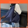 Casual Solid Color Canvas Tote Bag For Women With Large Capacity And Fashionable Stitching For Daily Use