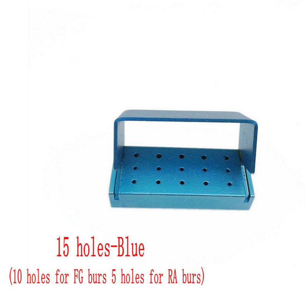 15/30 holes Dental Diamond Burs Holder Block Disinfection Box Autoclave ALUMINIUM Bur Holder Dentist Tools